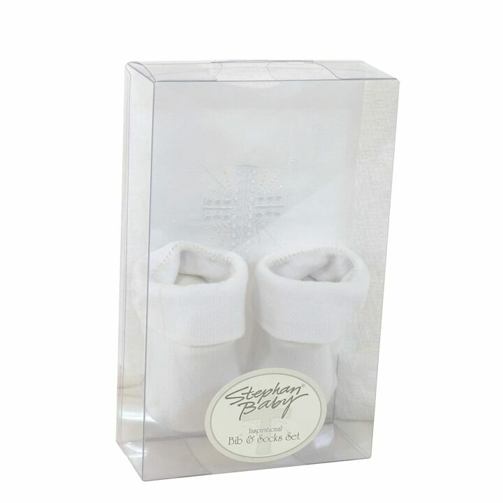 Infant Personalized Christening Bib & Booties Set