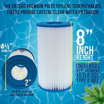 U.S. Pool Supply 4 Pack Universal Filter Cartridges