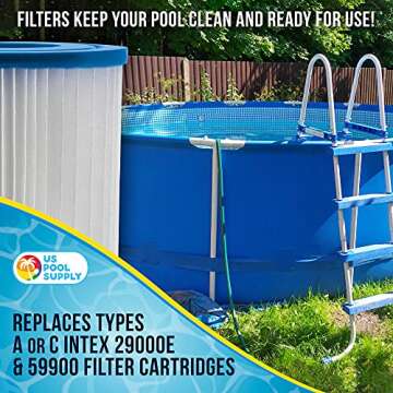 U.S. Pool Supply 4 Pack Universal Filter Cartridges