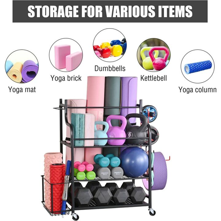 Yoga Mat Storage Rack for Home Gym Organization
