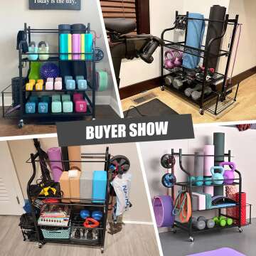 Yoga Mat Storage Rack for Home Gym Organization