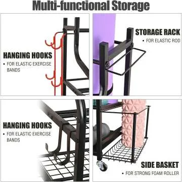 Yoga Mat Storage Rack for Home Gym Organization