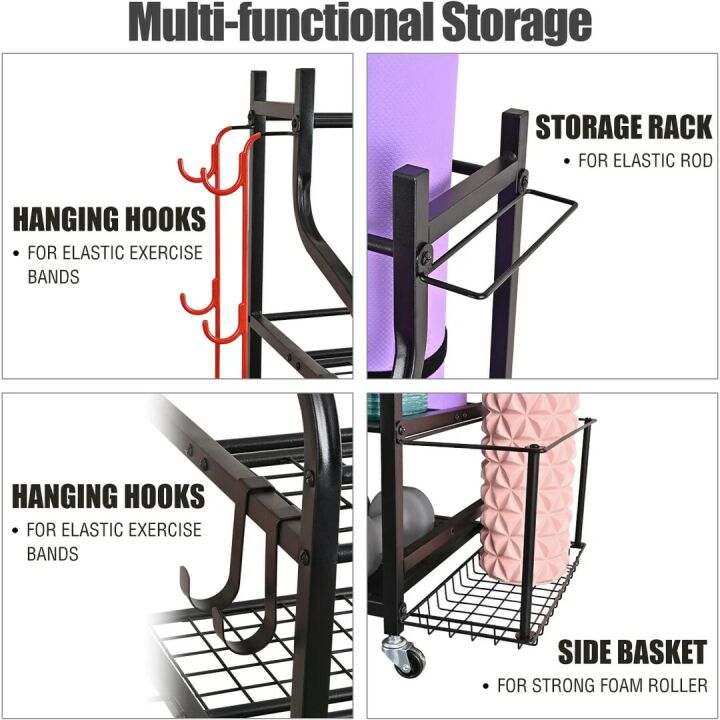 Yoga Mat Storage Rack for Home Gym Organization
