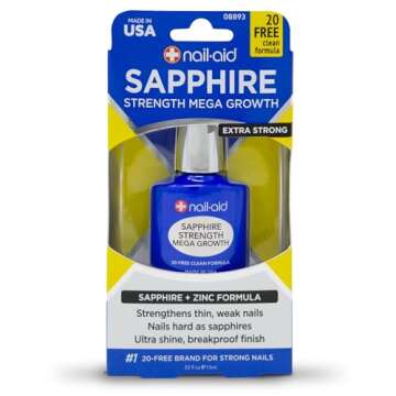 Nail-Aid Sapphire Strengthener & Mega Growth Treatment - Clear, 0.55 Fl Oz