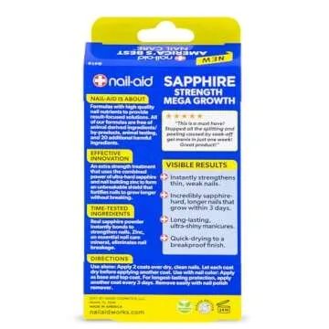 Nail-Aid Sapphire Strengthener & Mega Growth Treatment - Clear, 0.55 Fl Oz