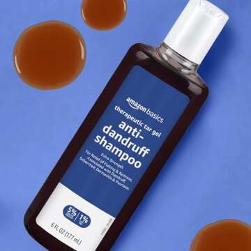 Amazon Basics Therapeutic Plus Coal Tar Anti-Dandruff Shampoo Extra Strength 1% Coal Tar, 6 Fl Oz, Pack of 1