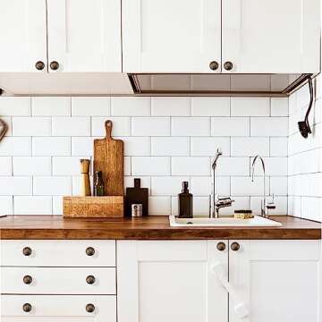 RZDEAL 4 PCS 1.0'' x 0.9'' Antique Style Brass Simple and Elegant Pulls Solid Hardware Knobs for Furniture Cabinet Closet Drawer Box Door Handles(Antique Brass)