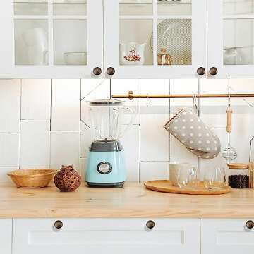 RZDEAL 4 PCS 1.0'' x 0.9'' Antique Style Brass Simple and Elegant Pulls Solid Hardware Knobs for Furniture Cabinet Closet Drawer Box Door Handles(Antique Brass)