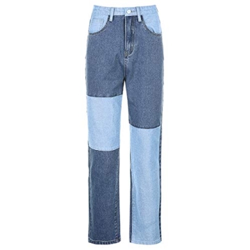Fashionable High Waisted Patchwork Jeans for Women