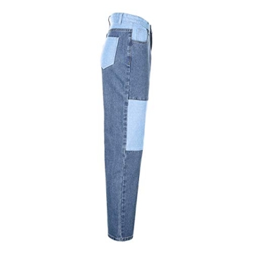 Fashionable High Waisted Patchwork Jeans for Women