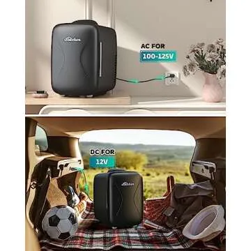 BEICHEN Mini Fridge [Upgrade], Small Fridge Rapid Cooling 4 Liter/6 Cans Skincare Fridge, Cooler and Warmer Refrigerators for Bedroom, Cosmetics, Office and Car (Black)