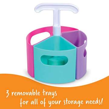 Learning Resources Create-a-Space Storage Mini Center - Pastel, Classroom Craft Keeper, Maker Space, Small Space Storage, Teacher Organizer, Home School Accessories, 4 Piece Set