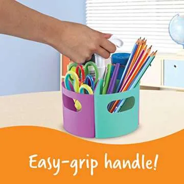 Learning Resources Create-a-Space Storage Mini Center - Pastel, Classroom Craft Keeper, Maker Space, Small Space Storage, Teacher Organizer, Home School Accessories, 4 Piece Set