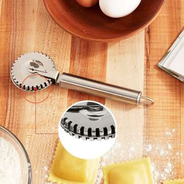 Stainless Steel Ravioli Cutter 7-Inch Wheel
