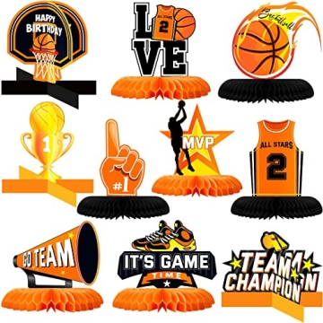 10 Pieces Basketball Birthday Decorations Basketball Table Centerpieces Basketball Party Decorations...