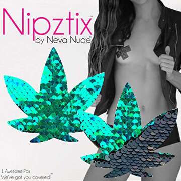 Bold Neva Nude Ariel Green Black Nipztix Pasties
