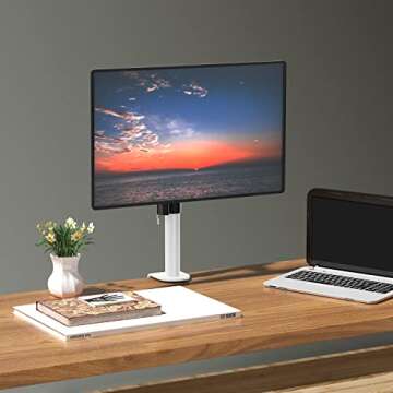WALI Single Monitor Mount for 1 Computer Screen up to 32 inch, Fully Adjustable Monitor Arm Holds up...