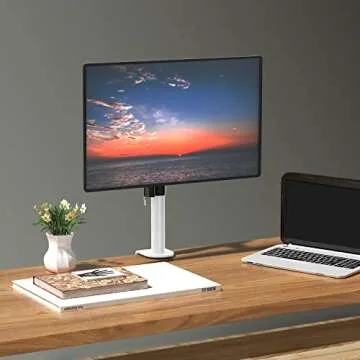 WALI Single Monitor Mount for 1 Computer Screen up to 32 inch, Fully Adjustable Monitor Arm Holds up...