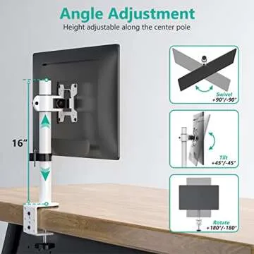WALI Adjustable Monitor Mount for Screens up to 32"
