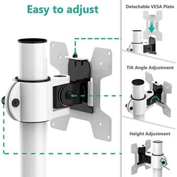 WALI Adjustable Monitor Mount for Screens up to 32"