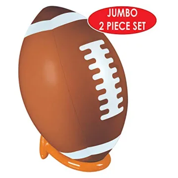 Beistle 3 FT 2 in Large Inflatable Football and Tee Set for Game Day Party Decorations, Sports Theme Photo Props