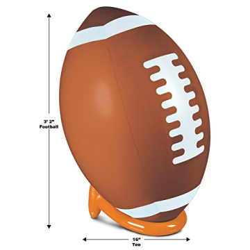 Beistle 3 FT 2 in Large Inflatable Football and Tee Set for Game Day Party Decorations, Sports Theme Photo Props