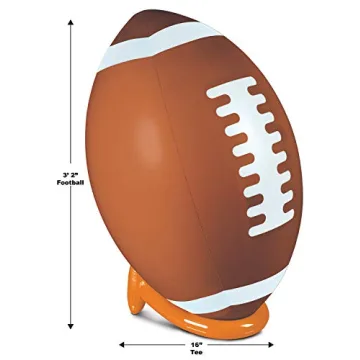 Beistle 3 FT 2 in Large Inflatable Football and Tee Set for Game Day Party Decorations, Sports Theme Photo Props