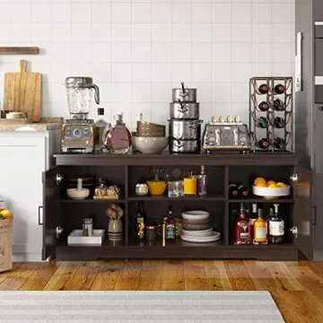 YITAHOME FTLFST Coffee Bar Cabinet, Espresso