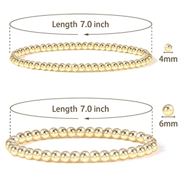Stylish Gold Bead Bracelets Set Perfect for Women