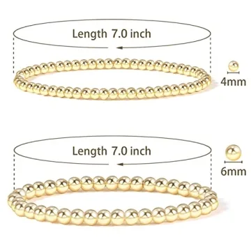 Stylish Gold Bead Bracelets Set Perfect for Women