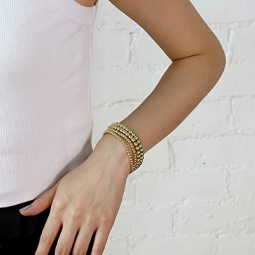 Stylish Gold Bead Bracelets Set Perfect for Women