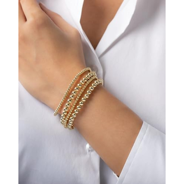Stylish Gold Bead Bracelets Set Perfect for Women