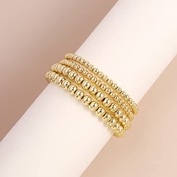 Stylish Gold Bead Bracelets Set Perfect for Women