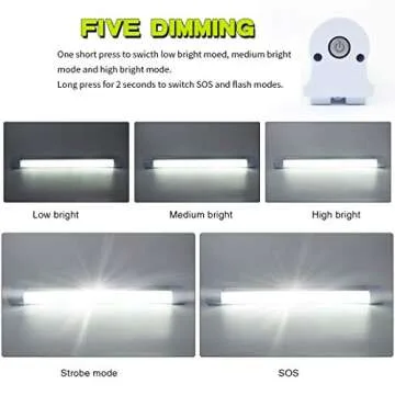 LETOUR LED Tube Magnetic Light Work Lights 6000Lumens 10400mAh 5 Lighting Options Camping Lantern US...