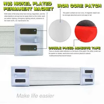 LETOUR LED Tube Magnetic Light Work Lights 6000Lumens 10400mAh 5 Lighting Options Camping Lantern USB Rechargeable Portable Battery Powered Lights with 2 Magnets Endurance for 80 Hours