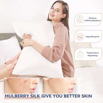 Luxurious 100% Mulberry Silk Pillowcase for Hair & Skin