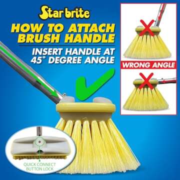 STAR BRITE Premium Medium Wash 8" Brush Head W/Bumper - Dual Connections Fit Either Standard 3/4" Threaded Poles or Extend-A-Brush Handles (Medium) (Blue) (040162)