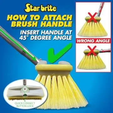 STAR BRITE Premium Medium Wash 8" Brush Head W/Bumper - Dual Connections Fit Either Standard 3/4" Threaded Poles or Extend-A-Brush Handles (Medium) (Blue) (040162)
