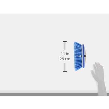 STAR BRITE Premium Medium Wash 8" Brush Head W/Bumper - Dual Connections Fit Either Standard 3/4" Threaded Poles or Extend-A-Brush Handles (Medium) (Blue) (040162)