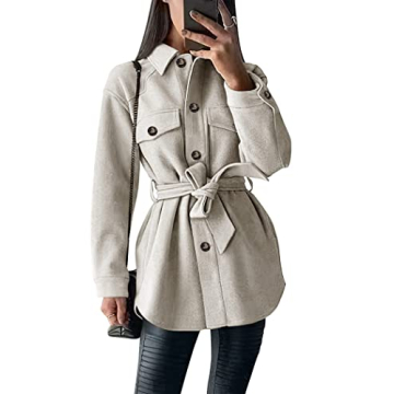 PRETTYGARDEN Women's Fall Fashion Winter Trench Coats Lapel Button Down Peacoat Belted Outerwear Cas...