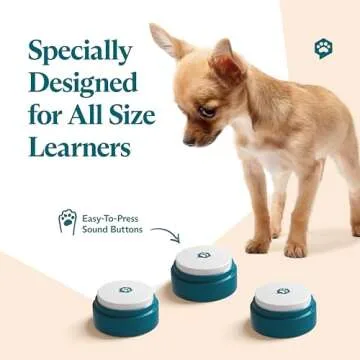 FluentPet Basic Buttons Expansion 4-Pack | Talking Buttons for Communication with Batteries Included | Recordable and Easy-to-Press for Dogs/Cats | Compact Design | HexTiles Required (Sold Separately)