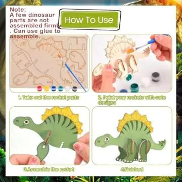 3D Dinosaur DIY Painting Kit for Creative Kids — 23 Pieces