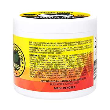 AllDay Locks Braid Gel | Extreme Hold, Smooths & Tames Frizz | No Flaking or Drying | High Shine, Lo...