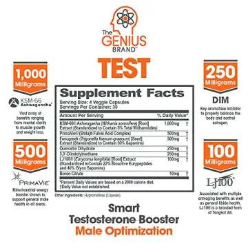 Genius Test: Advanced Testosterone Booster for Men - Natural Stamina, Endurance, Energy & Strength E...