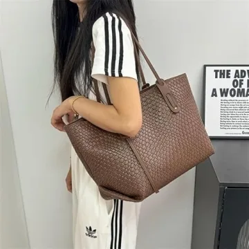 Stylish Women’s Tote Bag with Zipper - Fashionable PU Leather Purse