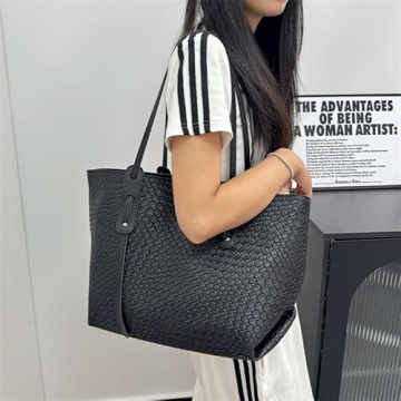 Stylish Women’s Tote Bag with Zipper - Fashionable PU Leather Purse