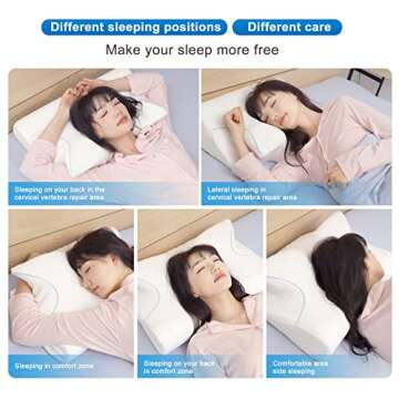 Dosage Contoured Orthopedic Pillow Neck Pillows for Pain Relief Sleeping,Cervical Memory Foam Pillow,Ergonomic Orthopedic Sleeping Neck Support Pillow for Side Sleepers Backand Stomach (White)