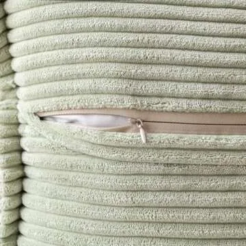 MIULEE Light Green Corduroy Pillow Covers 18x18 Inch
