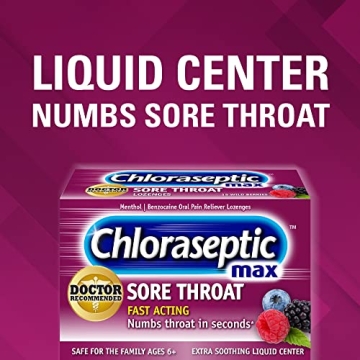 Chloraseptic Max Strength Sore Throat Lozenges Wild Berry