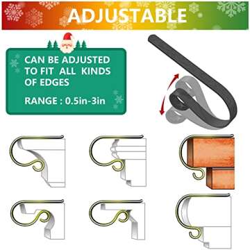 TAROSE Stocking Holders for Mantle, Christmas Stocking Holder Set of 4, Mantle Clip Fireplace Hooks Hanger for Christmas Party Decoration Supplies (Black)